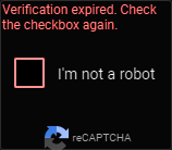 Color inverted and hue rotated ReCaptcha expired warning